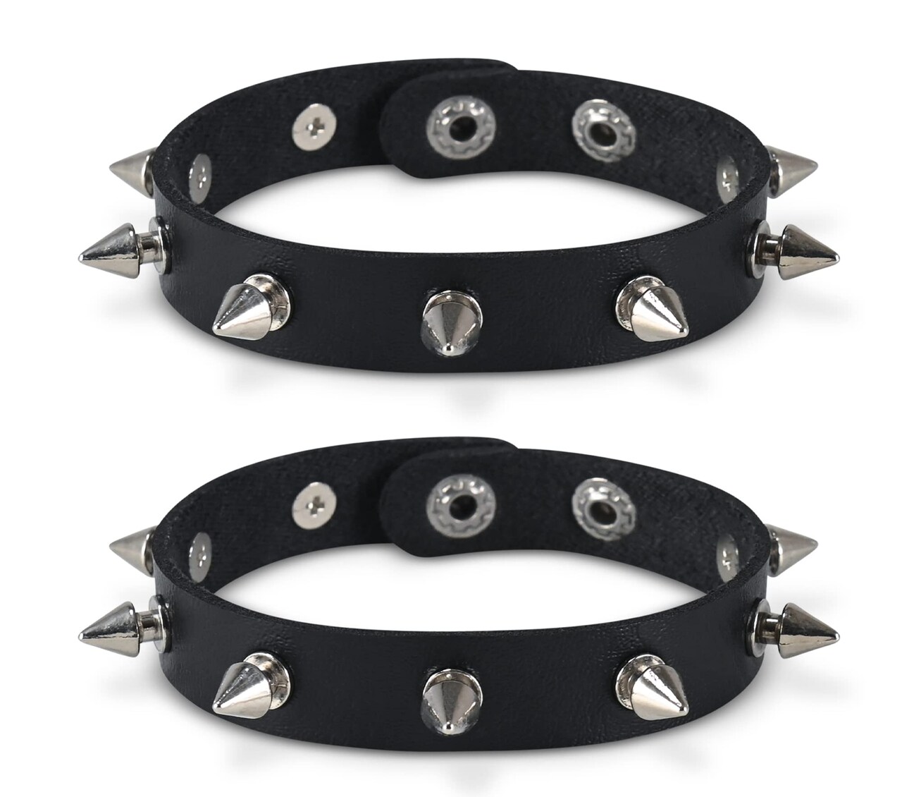 Punk Leather Spike Bracelet - Leather Cuff Biker Bracelet with Spikes for Men, Women and Kids
